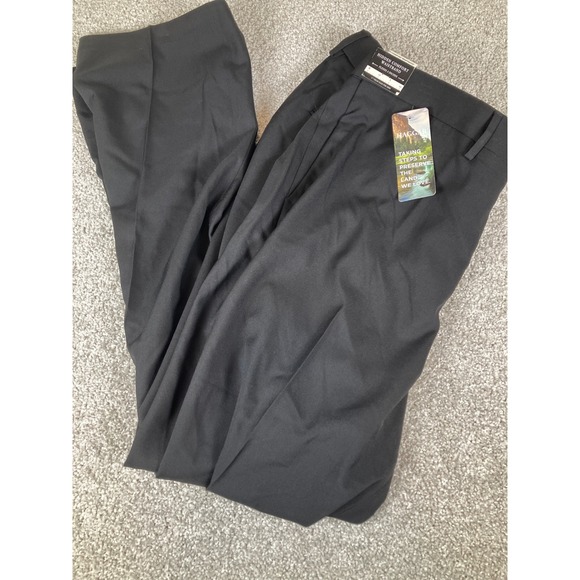 Haggar Other - Haggar Mens Black Hidden Comfort Waistband Classic Fit Dress‎ Pants New 42w 32 L